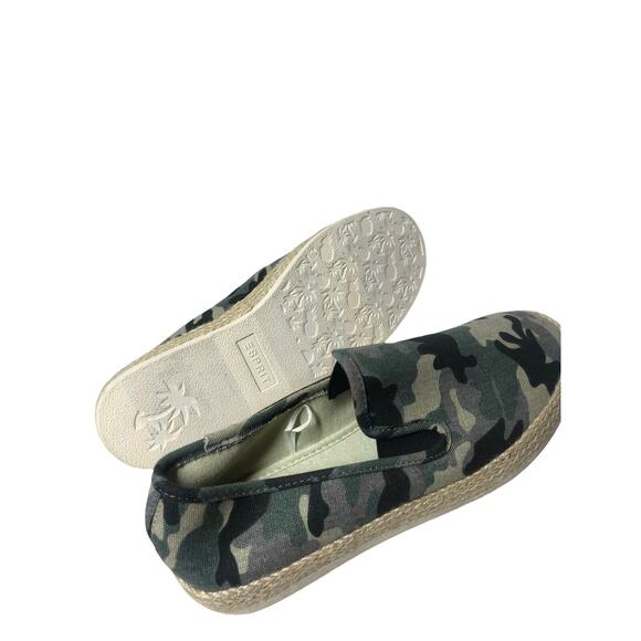 ESprit Green Camo Rattan Accent Slip On Shoes 8.5 Casual - Picture 5 of 12